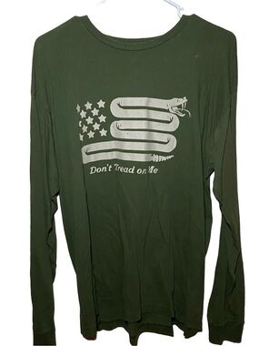 Gadsden Flag Long Sleeve Shirt OD Green Don't Tread on Me